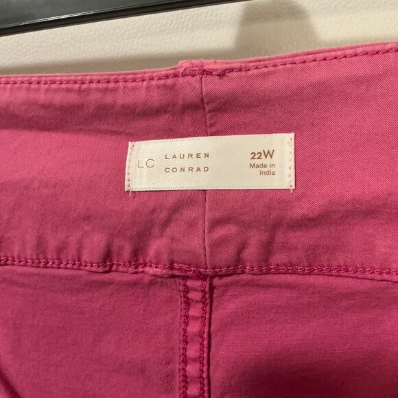 LC Lauren Conrad Womens Size 22W Pink Super High Rise Wide Leg Crop Pants NEW - Picture 4 of 4